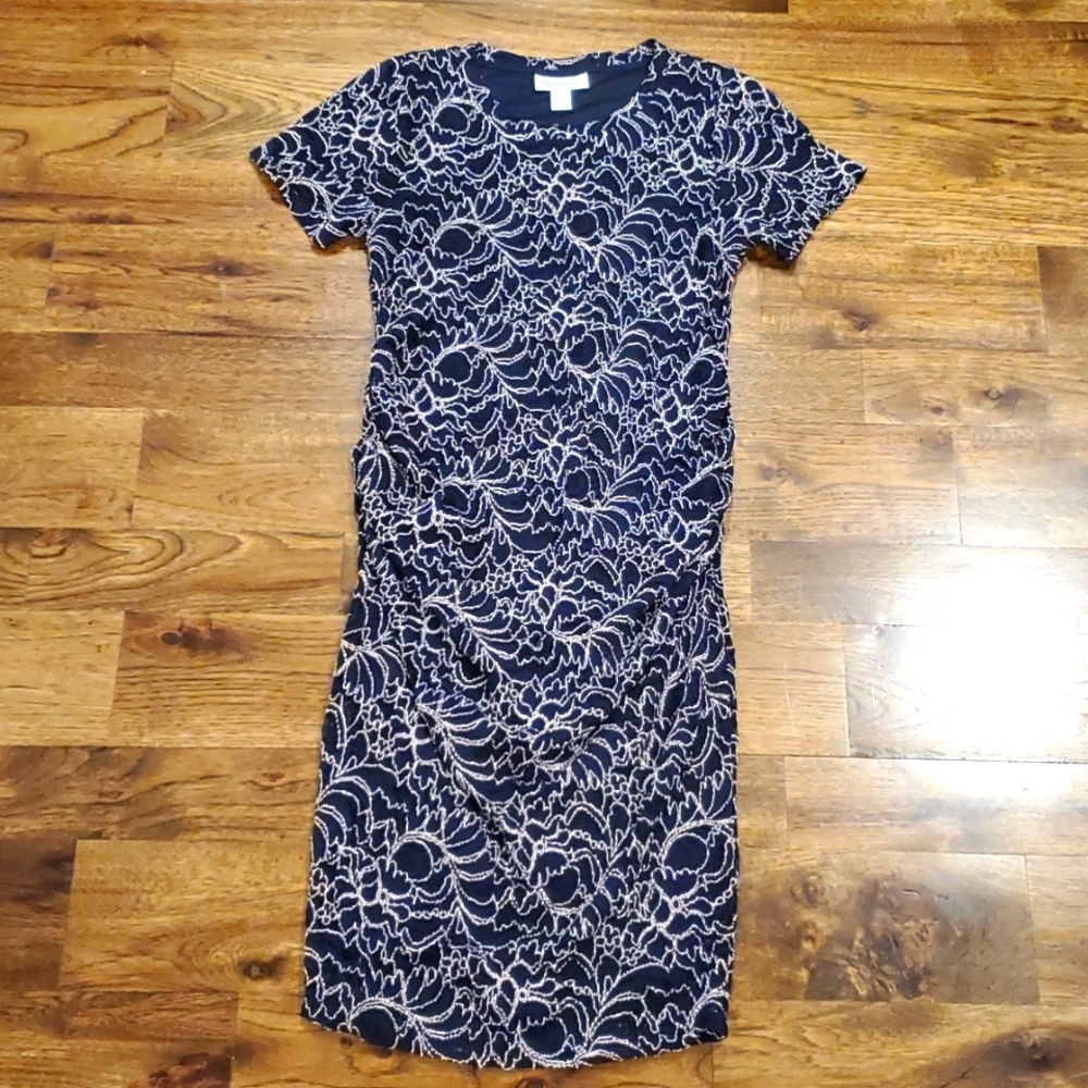 Womens Motherhood Maternity navy shear lined dress size M